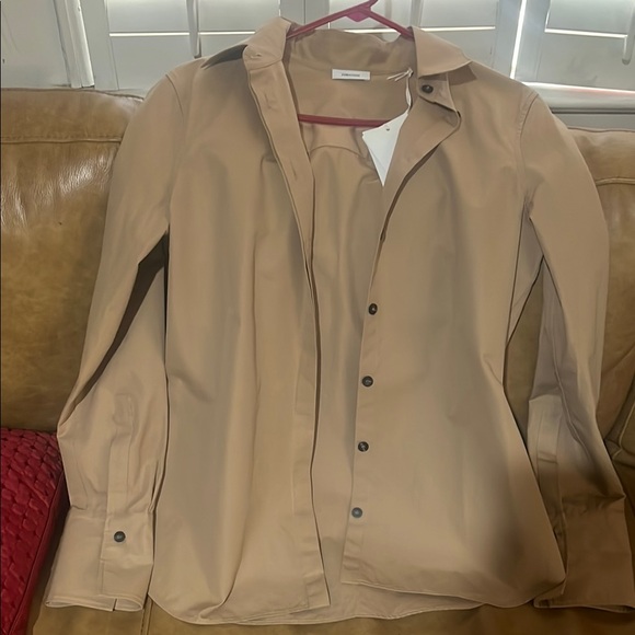 Salvatore Ferragamo Cream Tan Long Sleeve Button Down Shirt - Picture 1 of 2